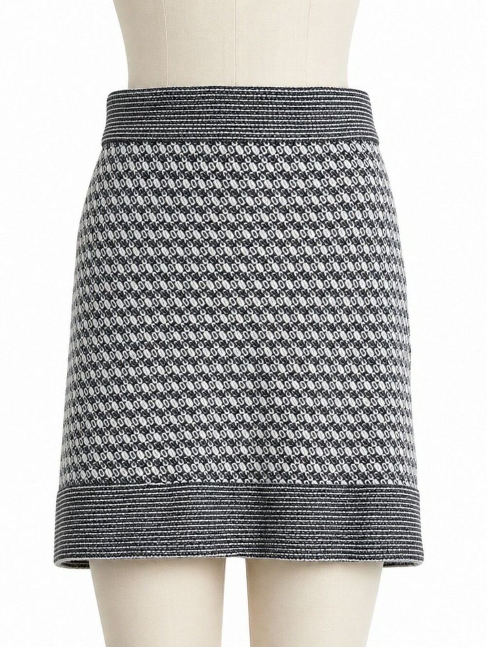 Diane von Furstenberg Caitrin Wool Blend Knit Skirt Gray Black SIZE 10 • MED